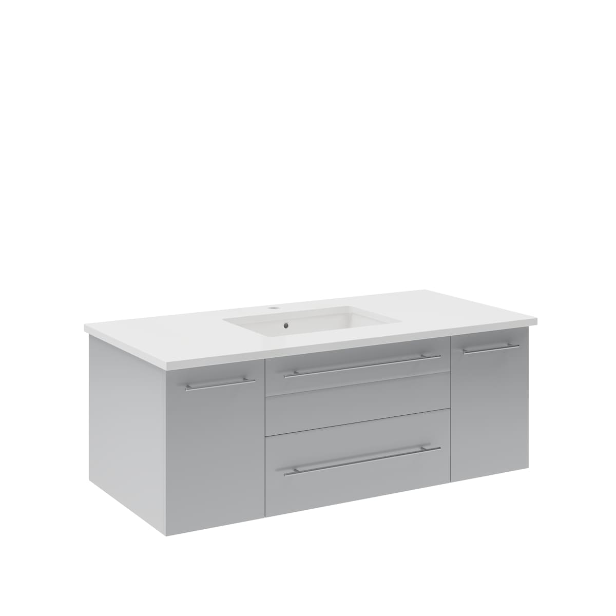 Lucera 42" Wall Mounted Single Basin Vanity Set with Cabinet and Quartz Vanity Top