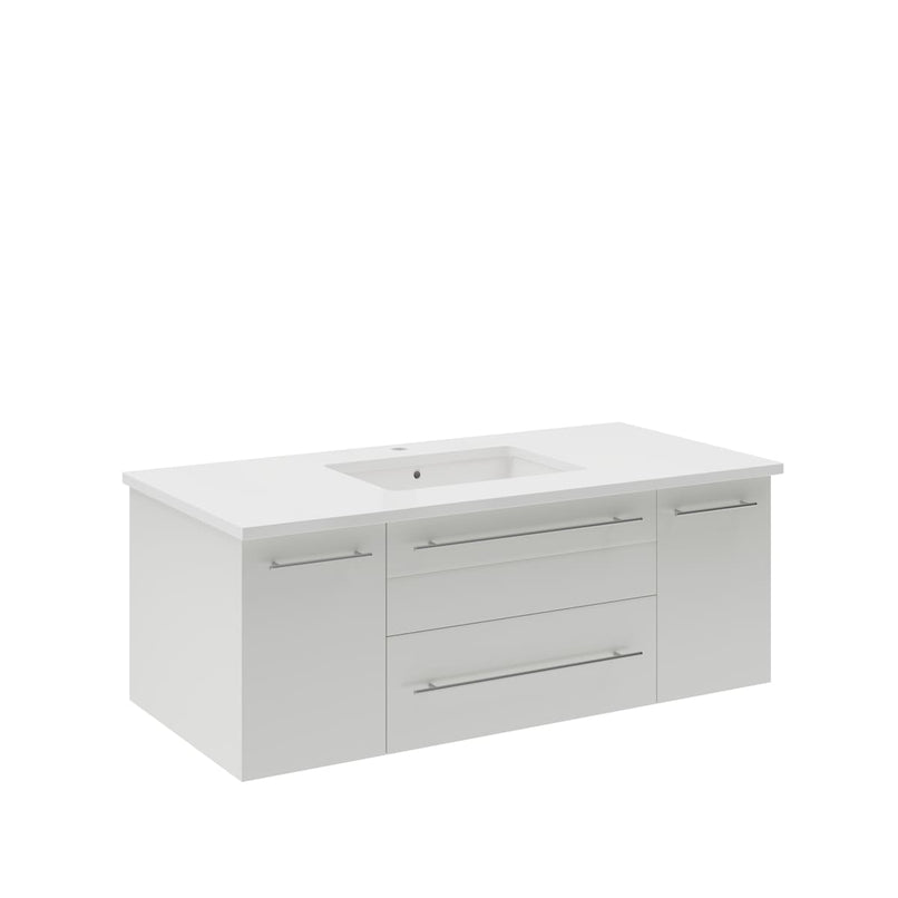Lucera 42" Wall Mounted Single Basin Vanity Set with Cabinet and Quartz Vanity Top - image 14