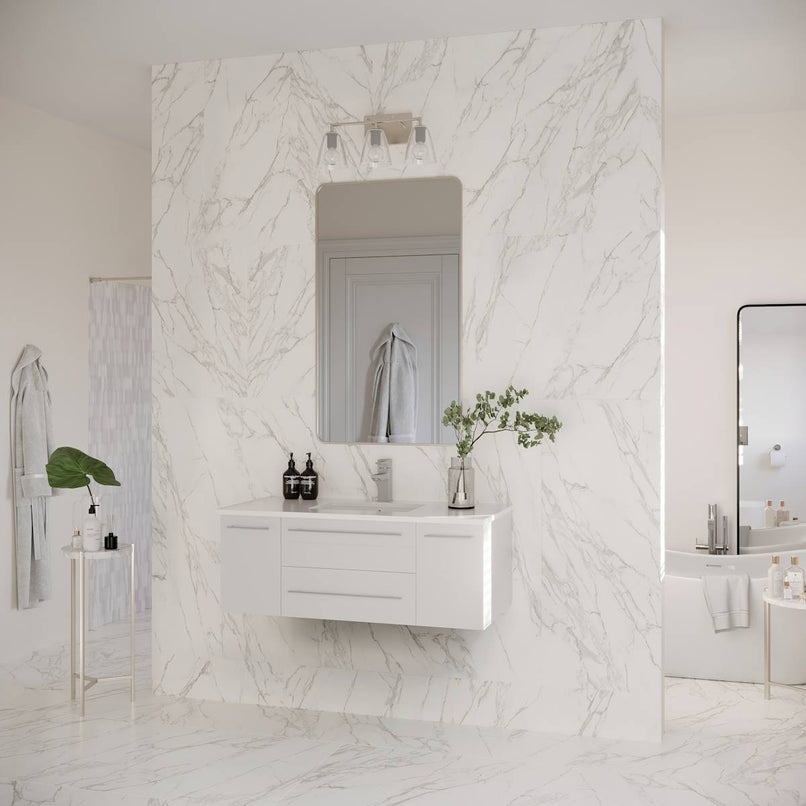 Lucera 42" Wall Mounted Single Basin Vanity Set with Cabinet and Quartz Vanity Top - image 16