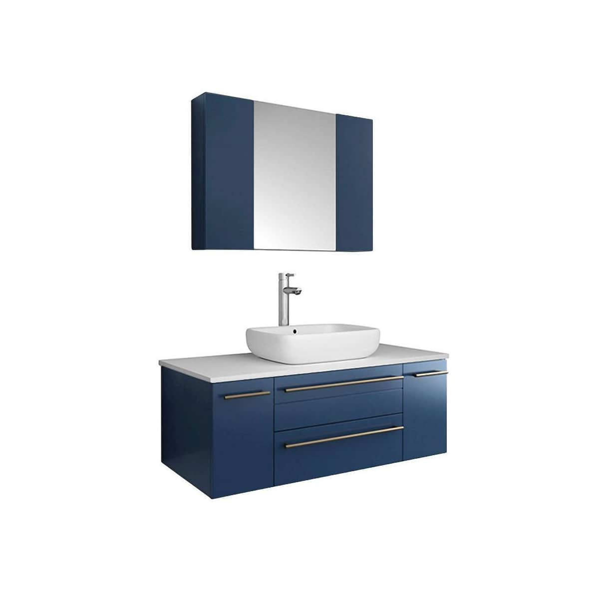 Lucera 42" Single Wall Mounted Vanity Cabinet Only - Less Vanity Top