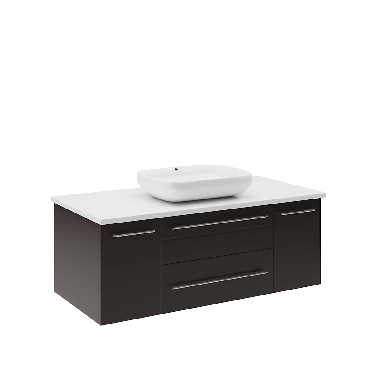 Lucera 42" Wall Mounted Single Basin Vanity Set with Cabinet and Quartz Vanity Top