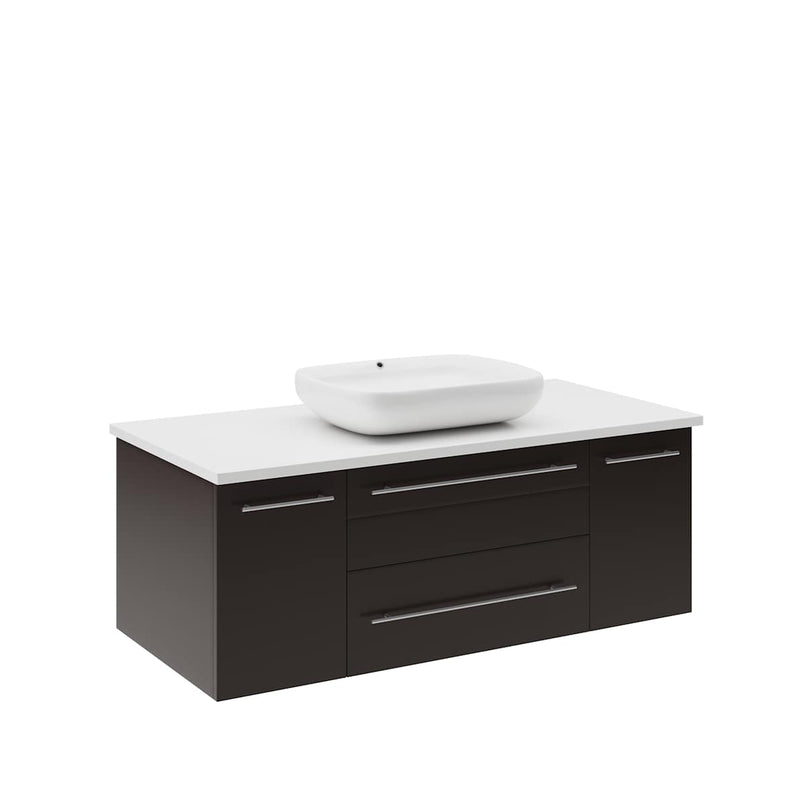 Lucera 42" Wall Mounted Single Basin Vanity Set with Cabinet and Quartz Vanity Top - image 2