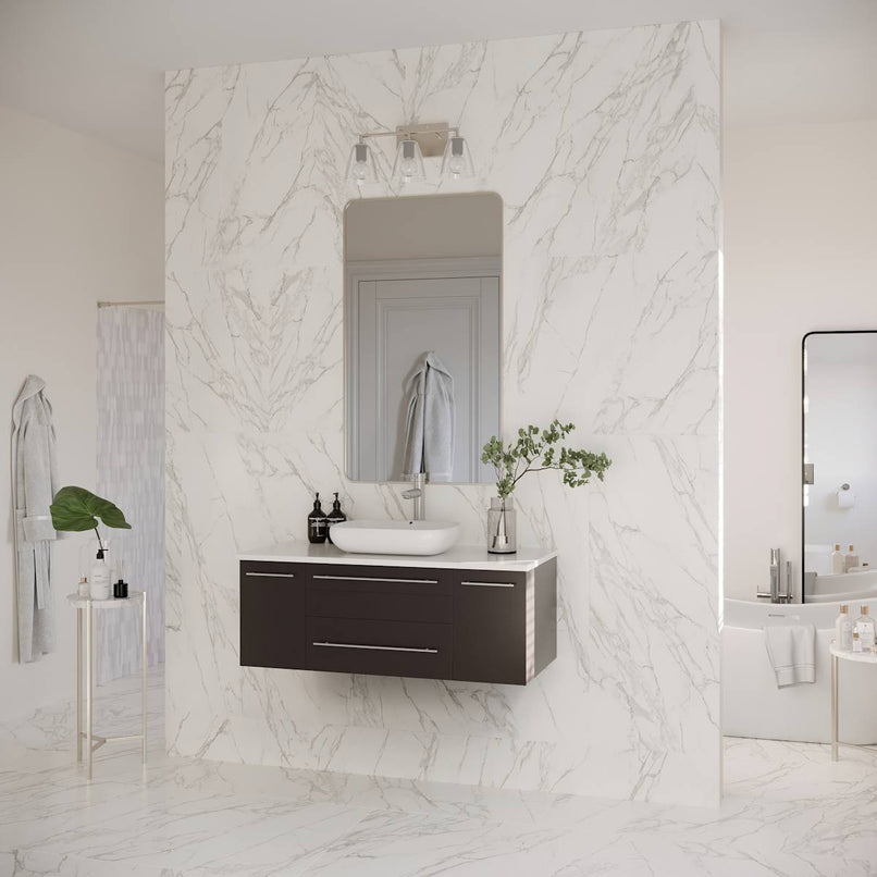 Lucera 42" Wall Mounted Single Basin Vanity Set with Cabinet and Quartz Vanity Top - image 4