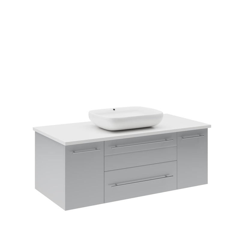 Lucera 42" Wall Mounted Single Basin Vanity Set with Cabinet and Quartz Vanity Top - image 8