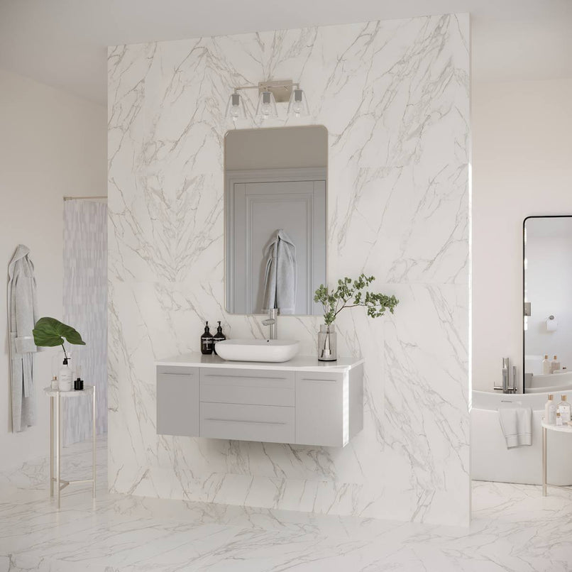 Lucera 42" Wall Mounted Single Basin Vanity Set with Cabinet and Quartz Vanity Top - image 10