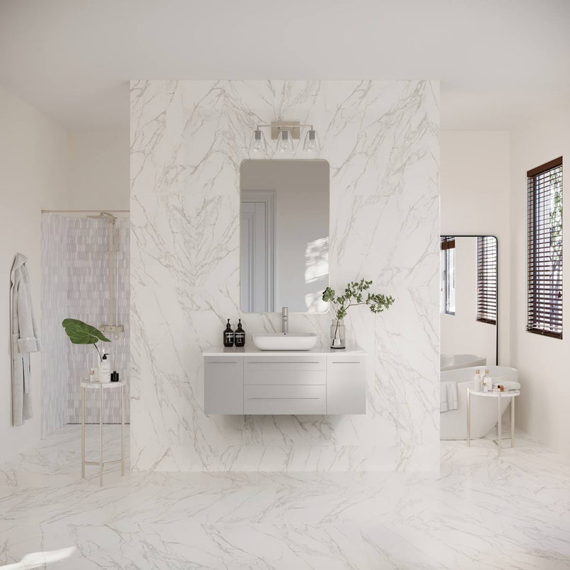 Lucera 42" Wall Mounted Single Basin Vanity Set with Cabinet and Quartz Vanity Top - image 11