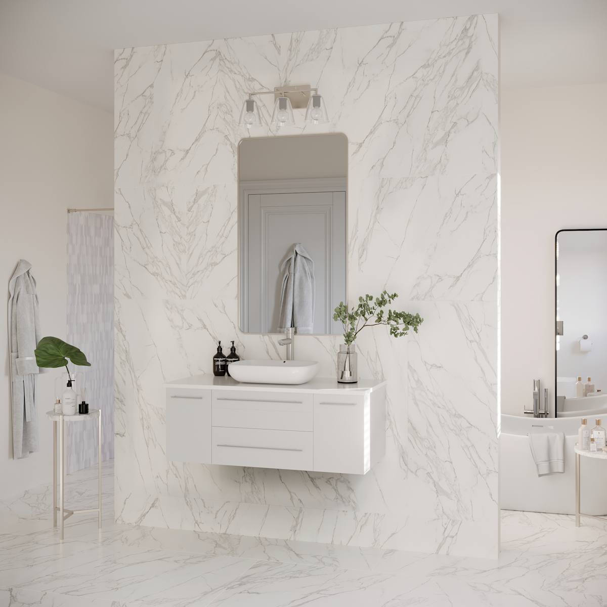 Lucera 42" Wall Mounted Single Basin Vanity Set with Cabinet and Quartz Vanity Top - image 16