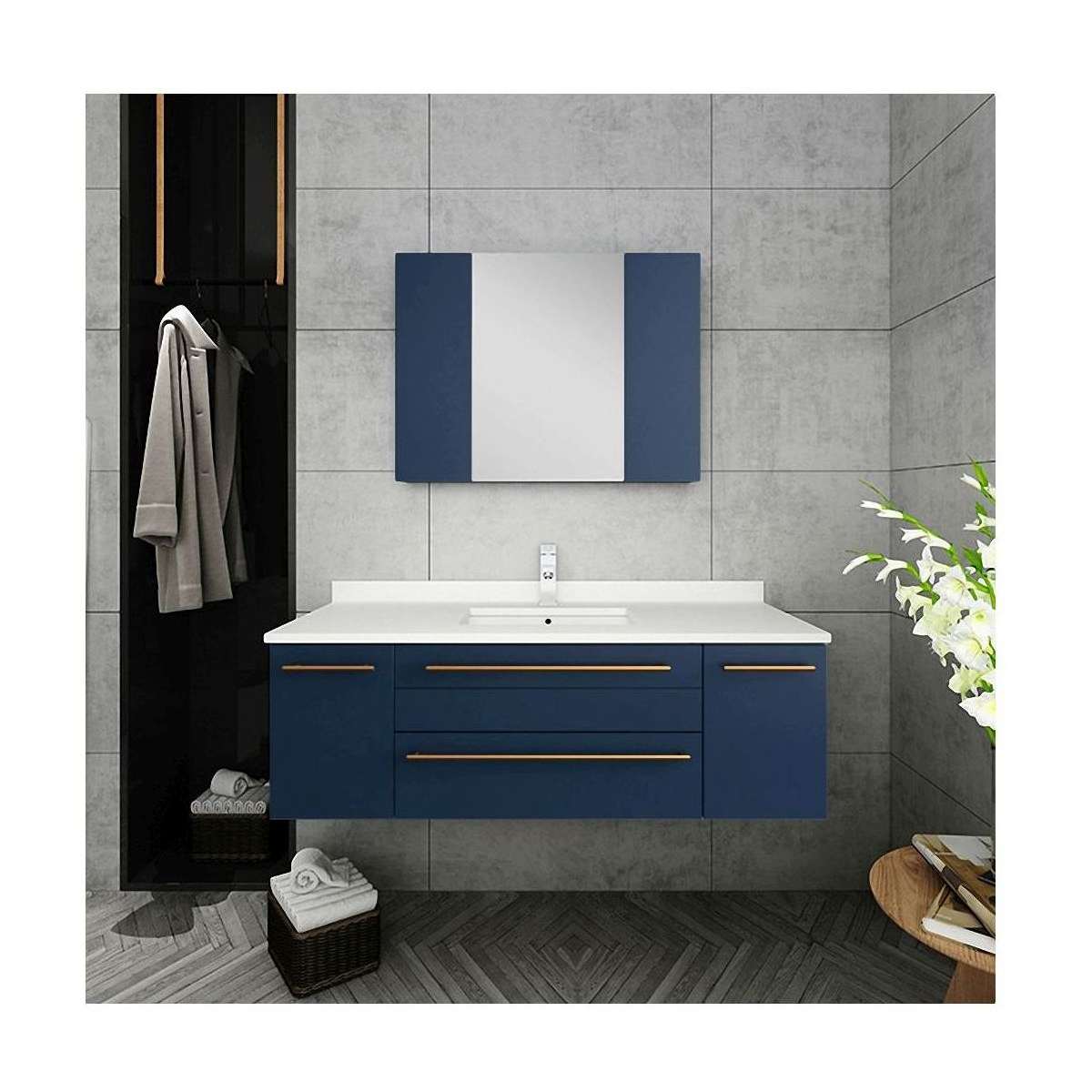 Lucera 48" Single Wall Mounted Vanity Cabinet Only - Less Vanity Top