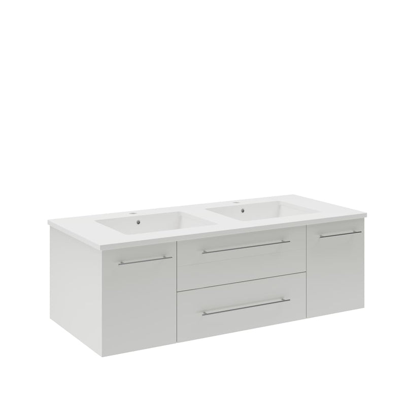 Lucera 48" Wall Mounted Double Basin Vanity Set with Cabinet and Quartz Vanity Top - image 19