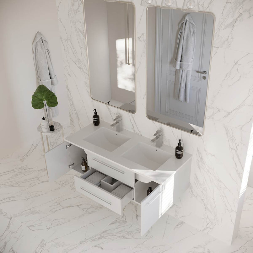 Lucera 48" Wall Mounted Double Basin Vanity Set with Cabinet and Quartz Vanity Top - image 20