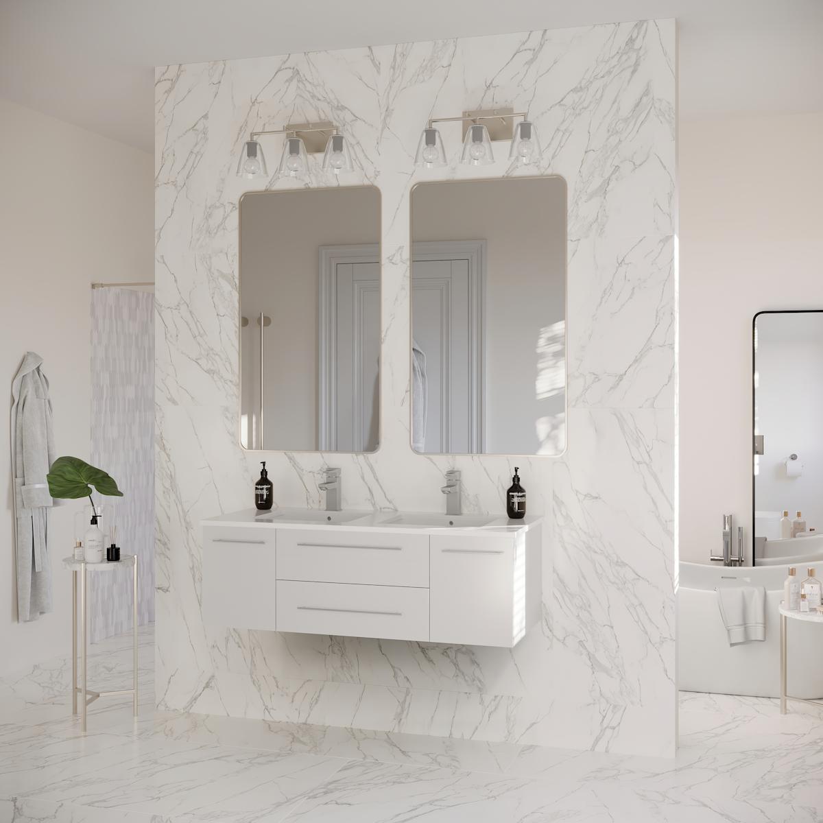 Lucera 48" Wall Mounted Double Basin Vanity Set with Cabinet and Quartz Vanity Top - image 21