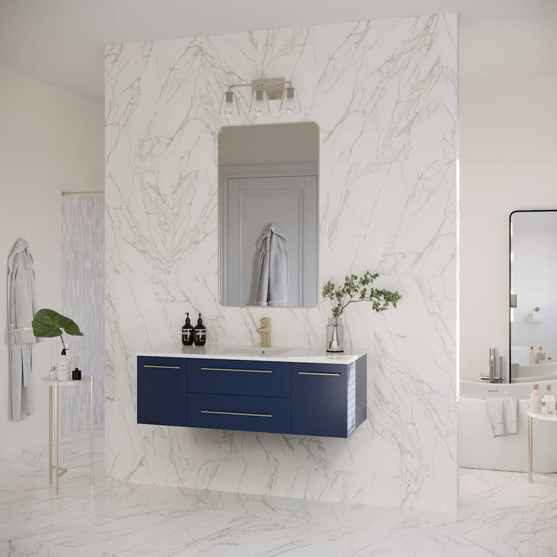 Lucera 48" Wall Mounted Single Basin Vanity Set with Cabinet and Quartz Vanity Top - image 16