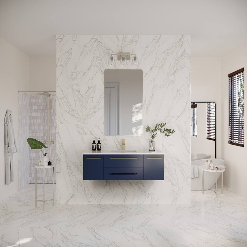 Lucera 48" Wall Mounted Single Basin Vanity Set with Cabinet and Quartz Vanity Top - image 17