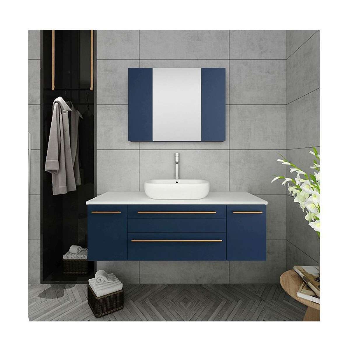 Lucera 48" Single Wall Mounted Vanity Cabinet Only - Less Vanity Top