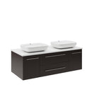 Lucera 48" Wall Mounted Double Basin Vanity Set with Wood Cabinet and Quartz Vanity Top - image 2