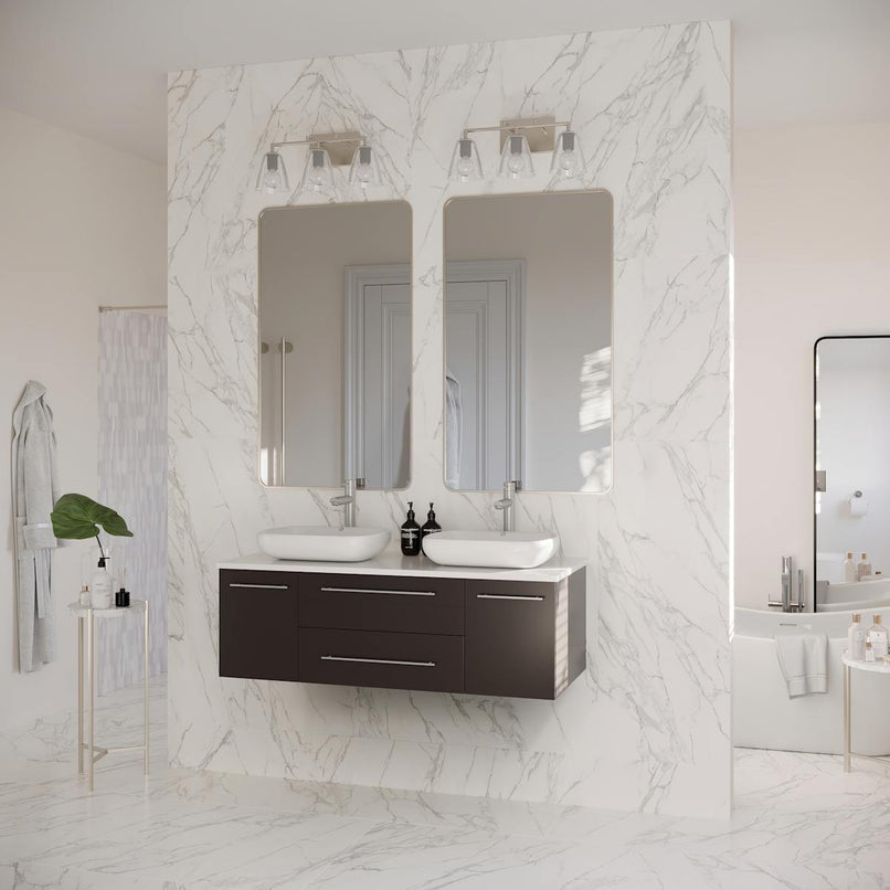 Lucera 48" Wall Mounted Double Basin Vanity Set with Wood Cabinet and Quartz Vanity Top - image 4