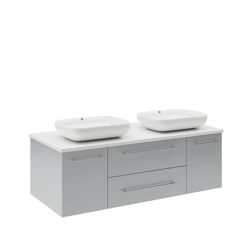 Lucera 48" Wall Mounted Double Basin Vanity Set with Wood Cabinet and Quartz Vanity Top - image 8