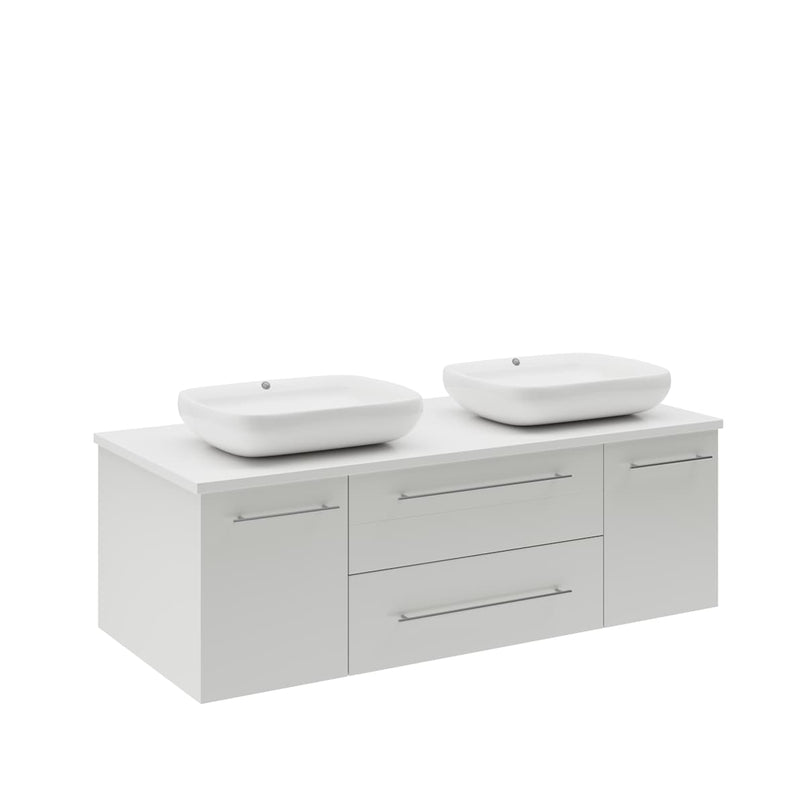Lucera 48" Wall Mounted Double Basin Vanity Set with Wood Cabinet and Quartz Vanity Top - image 14