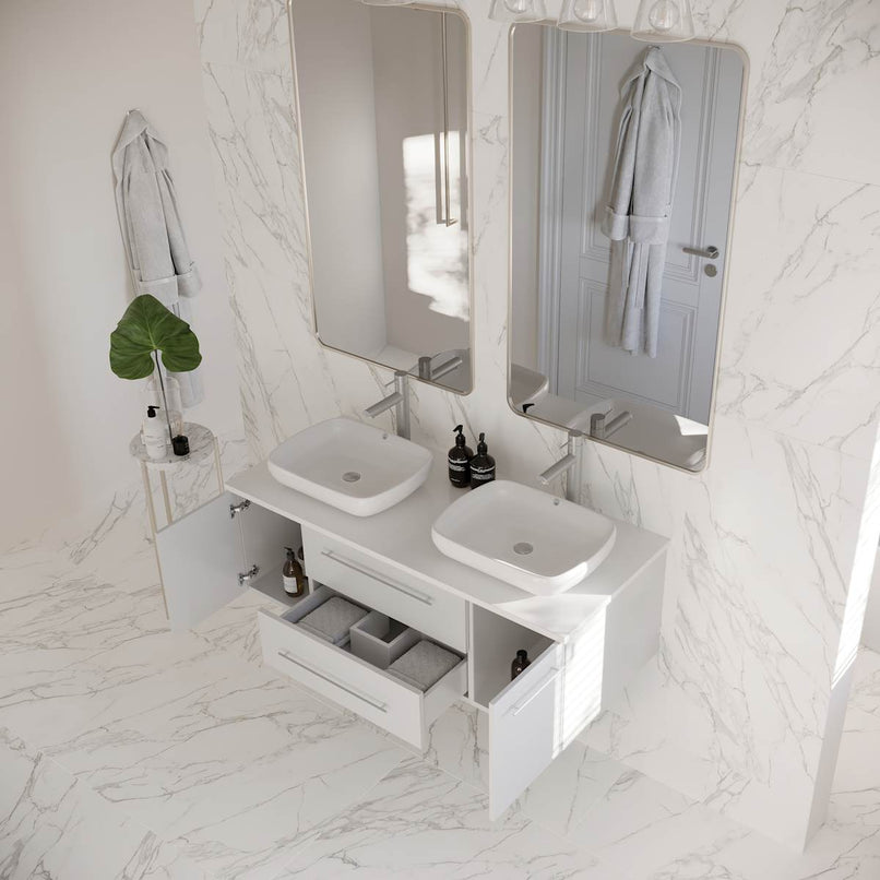 Lucera 48" Wall Mounted Double Basin Vanity Set with Wood Cabinet and Quartz Vanity Top - image 15