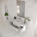 Lucera 48" Wall Mounted Single Basin Vanity Set with Cabinet and Quartz Vanity Top - image 15