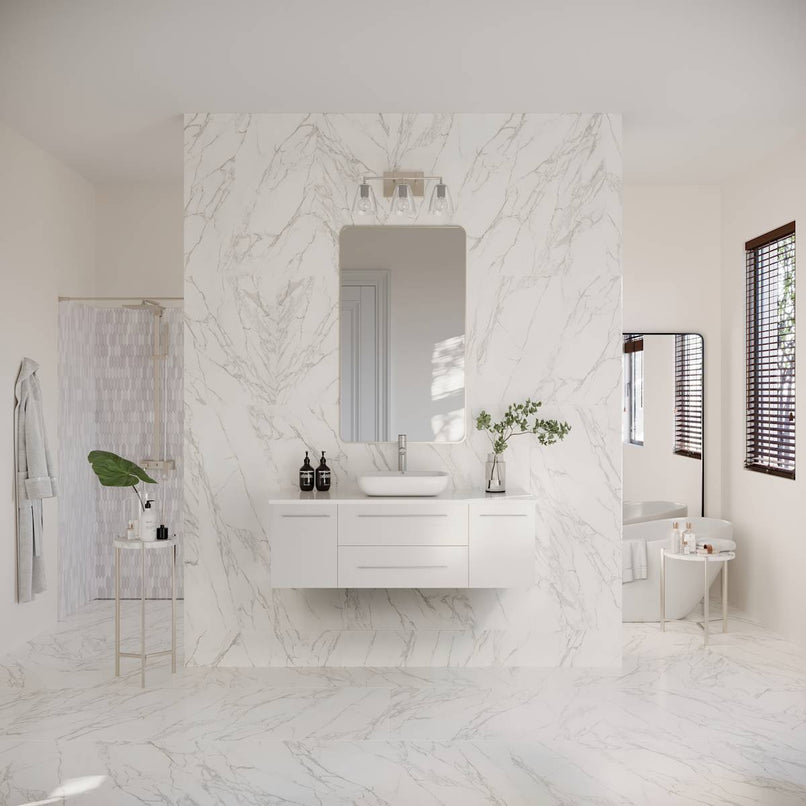 Lucera 48" Wall Mounted Single Basin Vanity Set with Cabinet and Quartz Vanity Top - image 17