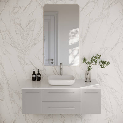 Lucera 48" Wall Mounted Single Basin Vanity Set with Cabinet and Quartz Vanity Top - image 1