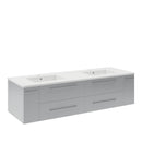 Lucera 60" Wall Mounted Double Basin Vanity Set with Cabinet and Quartz Vanity Top - image 8