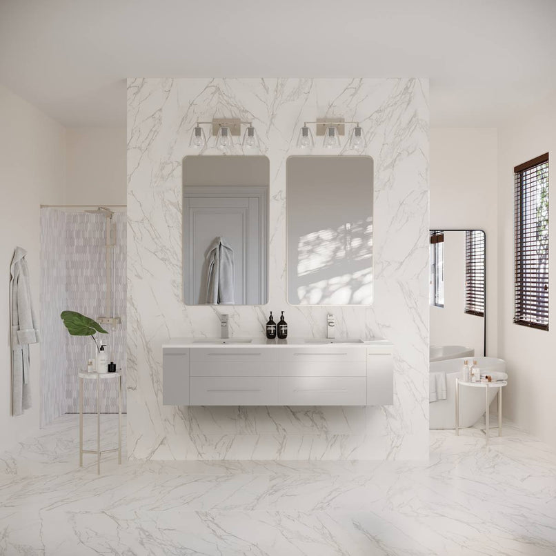 Lucera 60" Wall Mounted Double Basin Vanity Set with Cabinet and Quartz Vanity Top - image 11