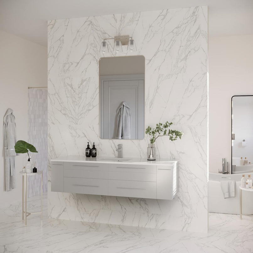 Lucera 60" Wall Mounted Single Basin Vanity Set with Cabinet and Quartz Vanity Top - image 10