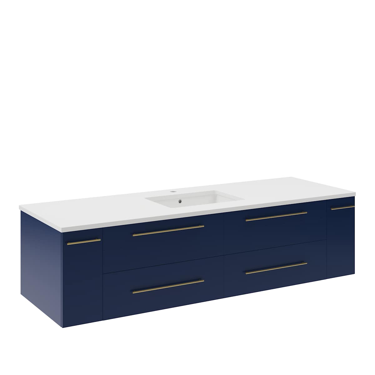 Lucera 60" Wall Mounted Single Basin Vanity Set with Cabinet and Quartz Vanity Top - image 14