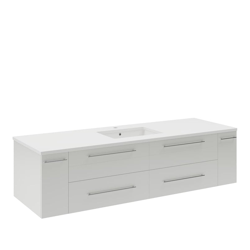 Lucera 60" Wall Mounted Single Basin Vanity Set with Cabinet and Quartz Vanity Top - image 19