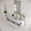 Lucera 60" Wall Mounted Single Basin Vanity Set with Cabinet and Quartz Vanity Top - image 20