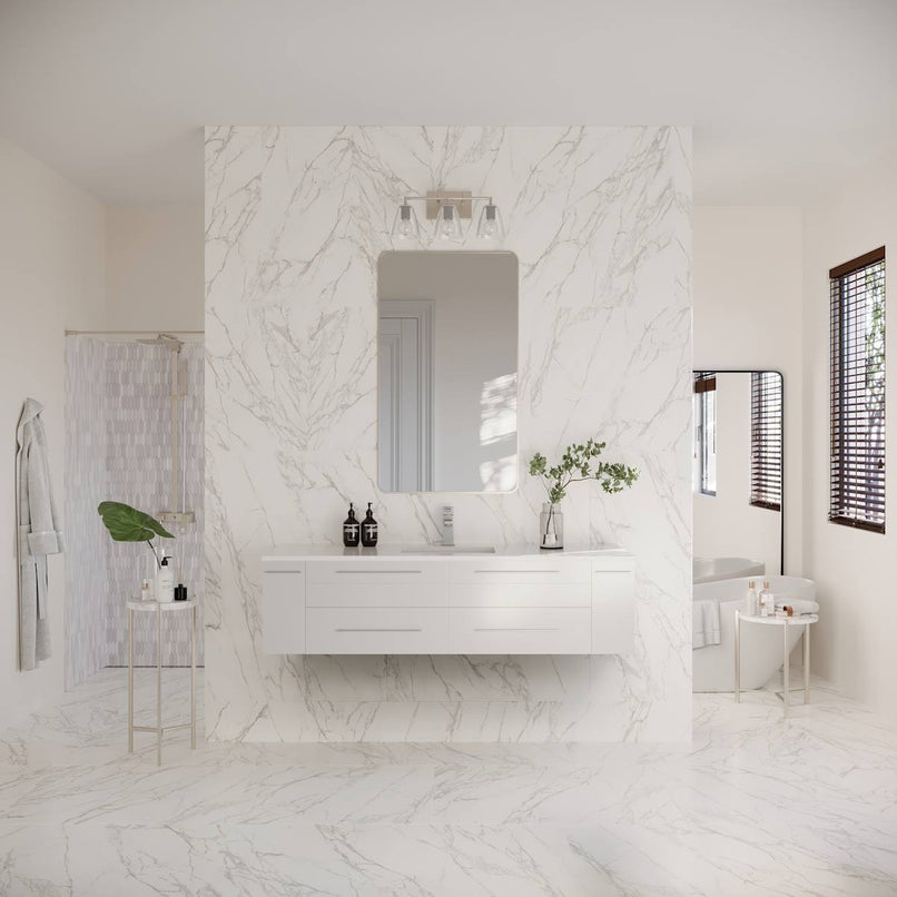 Lucera 60" Wall Mounted Single Basin Vanity Set with Cabinet and Quartz Vanity Top - image 22