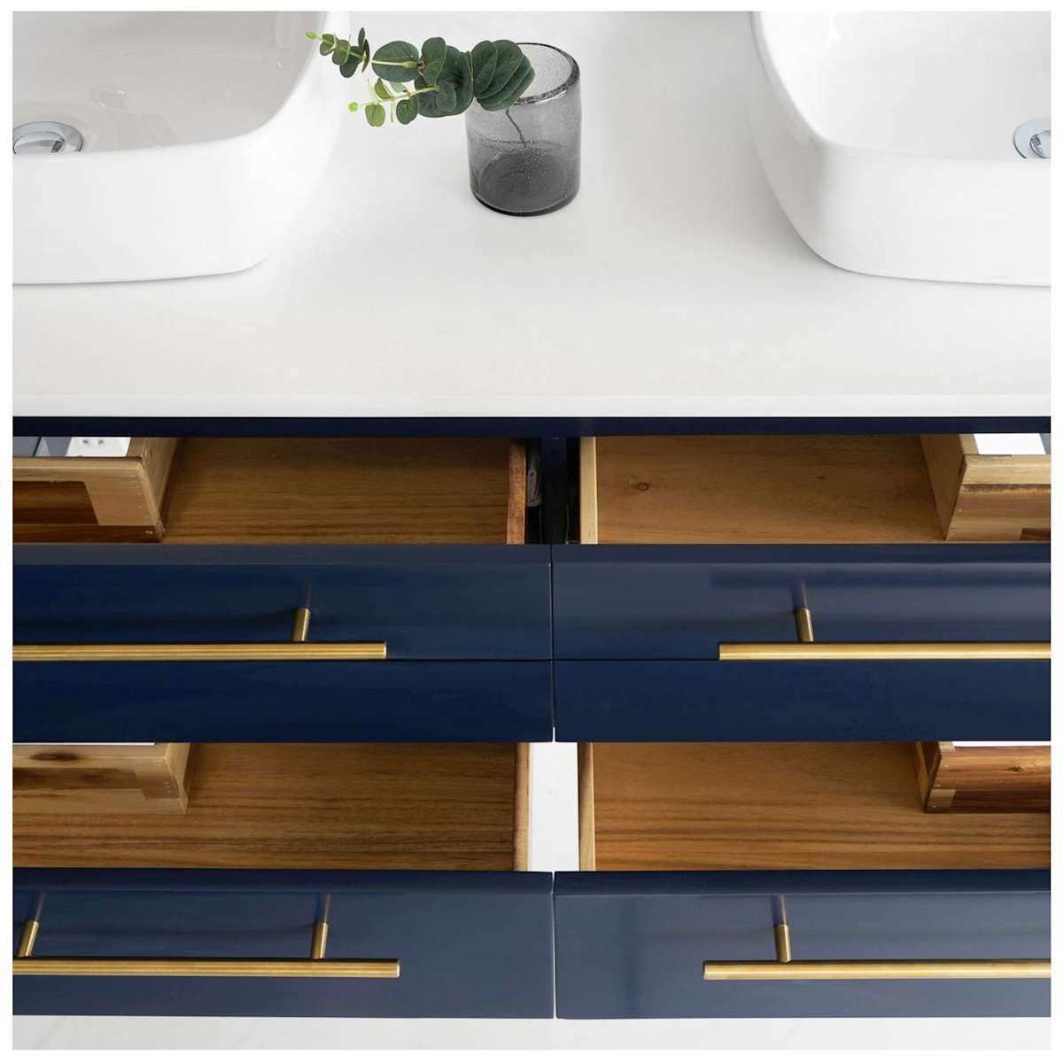 Lucera 60" Double Wall Mounted Vanity Cabinet Only - Less Vanity Top