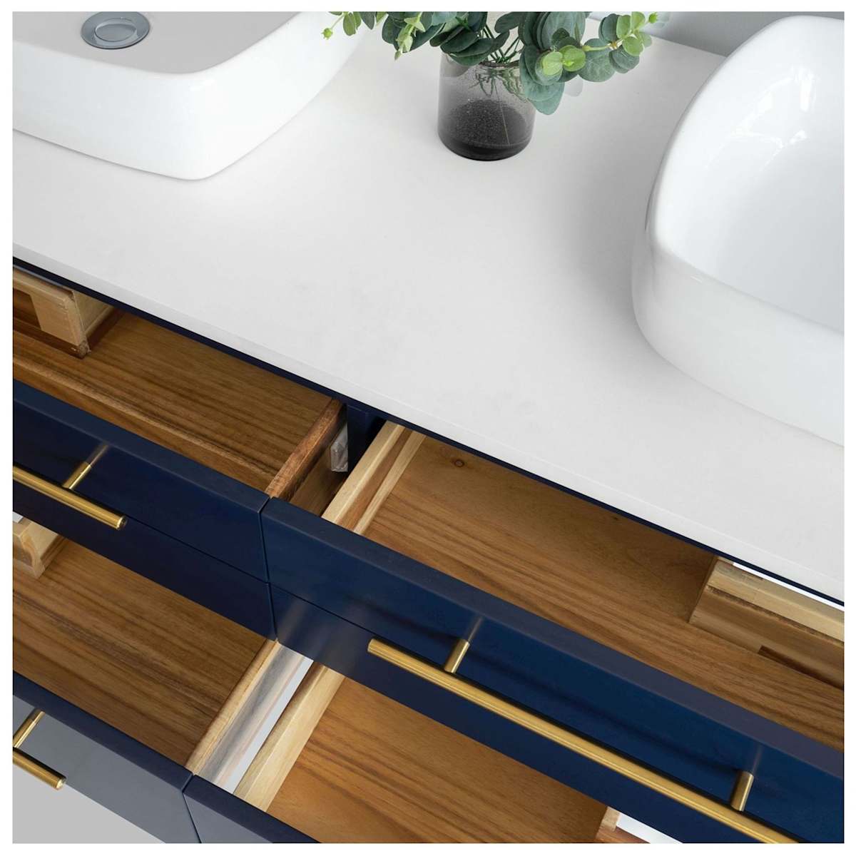 Lucera 60" Double Wall Mounted Vanity Cabinet Only - Less Vanity Top