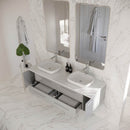 Lucera 60" Wall Mounted Double Basin Vanity Set with Cabinet and Quartz Vanity Top - image 9