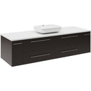 Lucera 60" Wall Mounted Single Basin Vanity Set with Wood Cabinet and Quartz Vanity Top - image 2