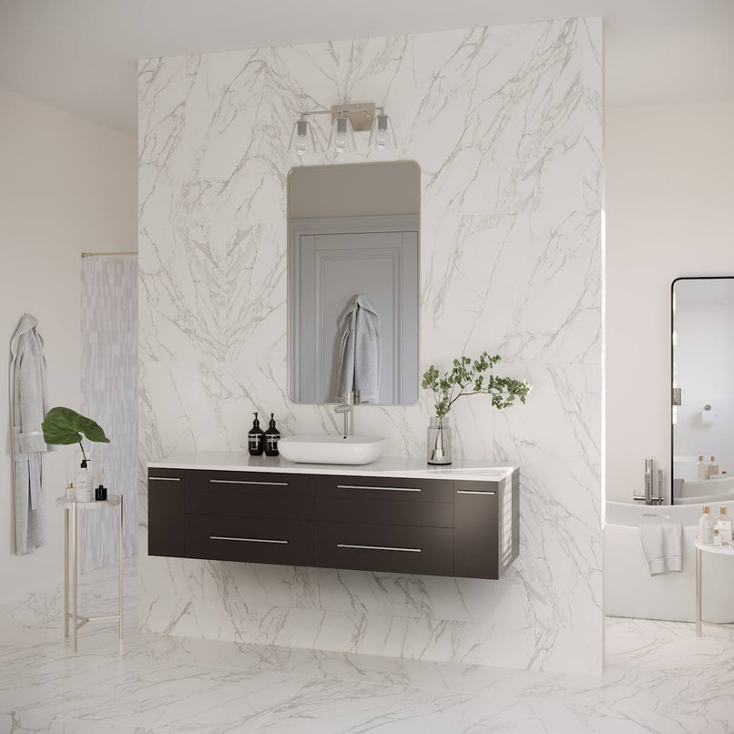 Lucera 60" Wall Mounted Single Basin Vanity Set with Wood Cabinet and Quartz Vanity Top - image 4