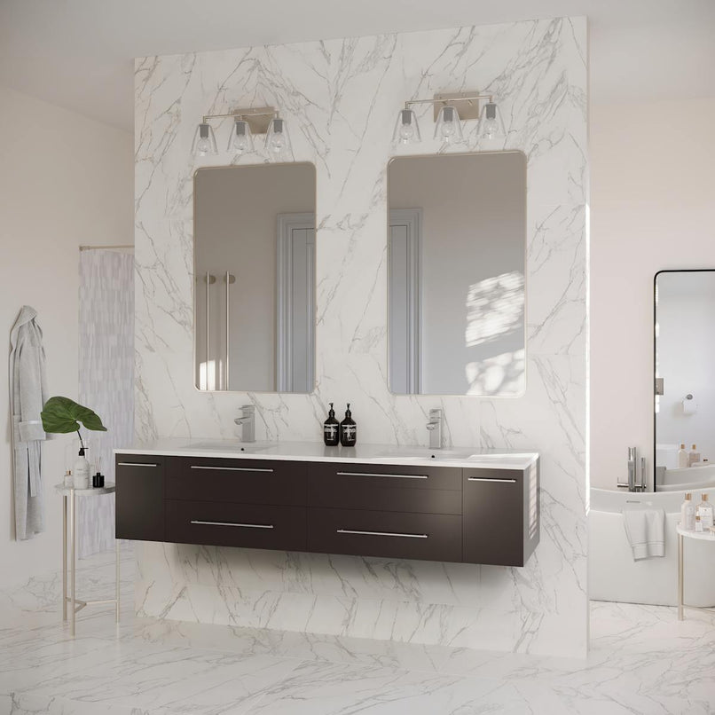 Lucera 72" Wall Mounted Double Basin Vanity Set with Cabinet and Quartz Vanity Top - image 4