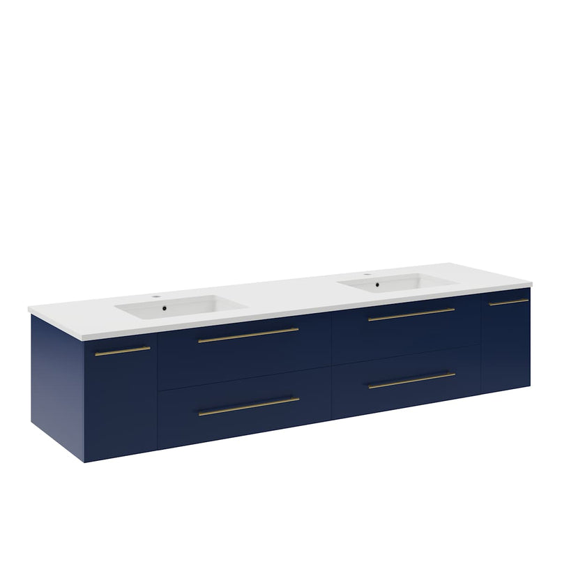 Lucera 72" Wall Mounted Double Basin Vanity Set with Cabinet and Quartz Vanity Top - image 14