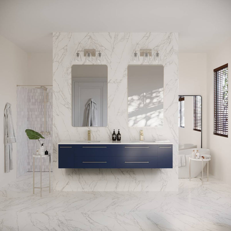 Lucera 72" Wall Mounted Double Basin Vanity Set with Cabinet and Quartz Vanity Top - image 17