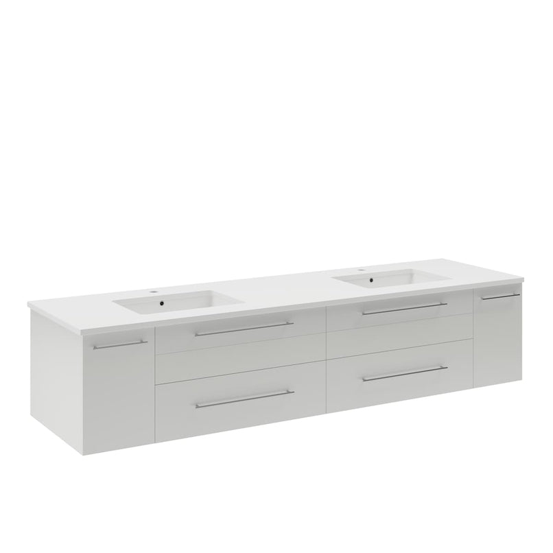 Lucera 72" Wall Mounted Double Basin Vanity Set with Cabinet and Quartz Vanity Top - image 19