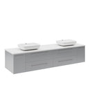 Lucera 72" Wall Mounted Double Basin Vanity Set with Cabinet and Quartz Vanity Top - image 8