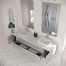 Lucera 72" Wall Mounted Double Basin Vanity Set with Cabinet and Quartz Vanity Top - image 9