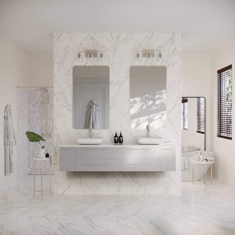 Lucera 72" Wall Mounted Double Basin Vanity Set with Cabinet and Quartz Vanity Top - image 11