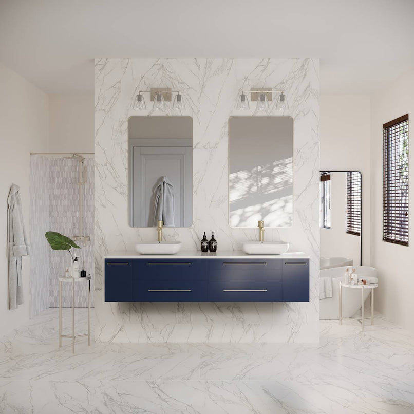 Lucera 72" Wall Mounted Double Basin Vanity Set with Cabinet and Quartz Vanity Top - image 17