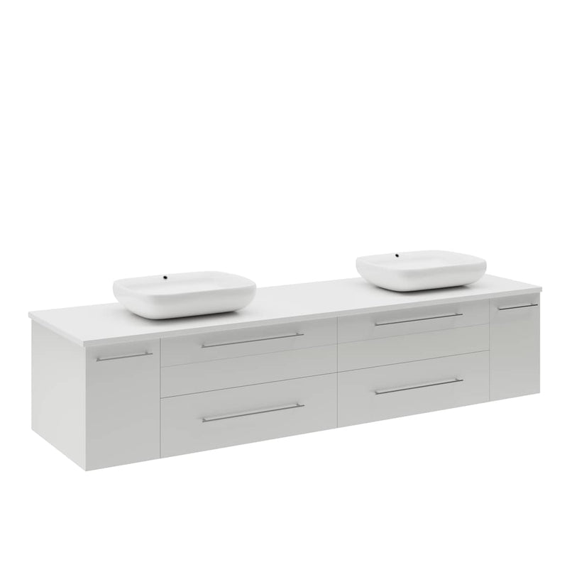 Lucera 72" Wall Mounted Double Basin Vanity Set with Cabinet and Quartz Vanity Top - image 20