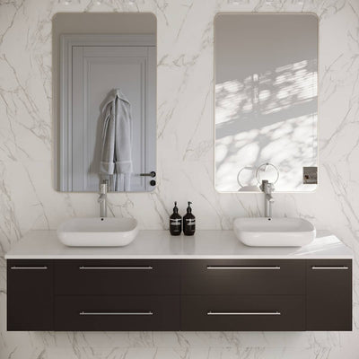 Lucera 72" Wall Mounted Double Basin Vanity Set with Cabinet and Quartz Vanity Top - image 1