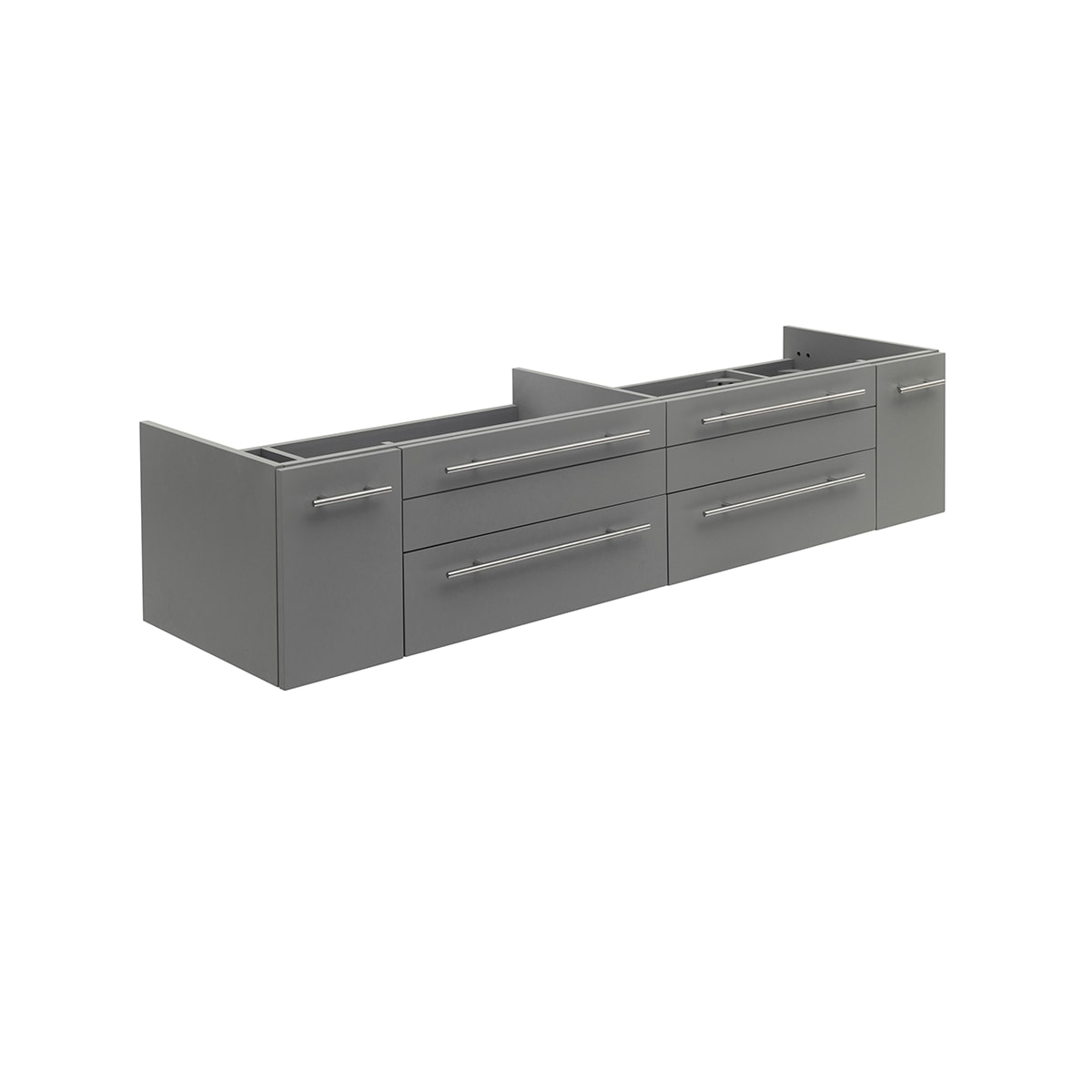 Lucera 72" Double Wall Mounted Vanity Cabinet Only - Less Vanity Top