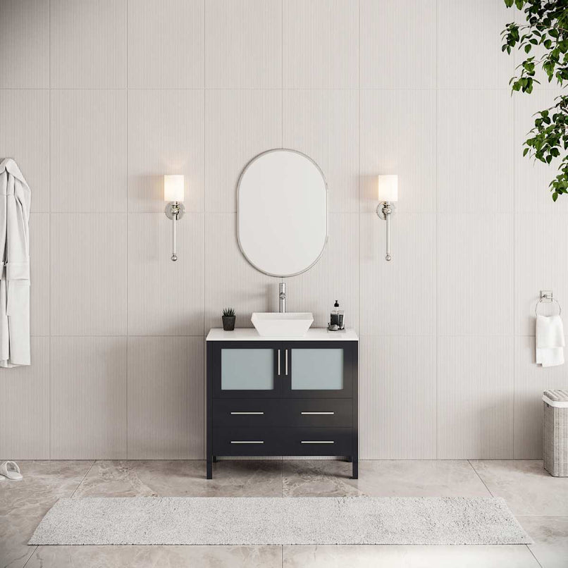 Torino 36" Single Free Standing Vanity Cabinet - Less Vanity Top - image 5